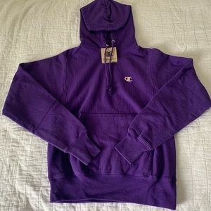 PURPLE REVERSE WEAVE CHAMPION HOODIE!!